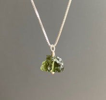 Load image into Gallery viewer, Cup-Shape Raw Moldavite Pendant Necklace