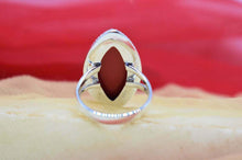 Load image into Gallery viewer, Red Coral Silver Ring