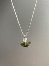Load image into Gallery viewer, Natural Raw Moldavite &amp; Libyan Desert Glass Bead Pendant Necklace