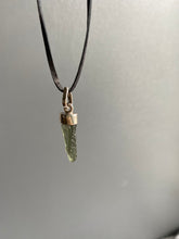 Load image into Gallery viewer, Silver Cup Rough Moldavite Pendant