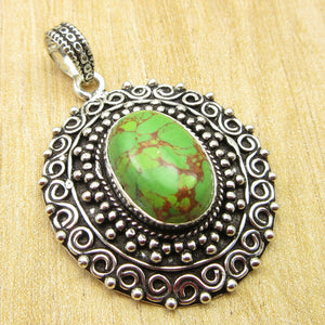 ArtisanStyled  Green Copper Turquoise Pendant