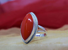 Load image into Gallery viewer, Red Coral Silver Ring