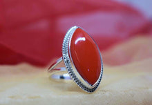 Load image into Gallery viewer, Red Coral Silver Ring